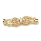 Brass Micro Pave Cubic Zirconia Fold Over Clasps, Nickel Free, Real 18K Gold Plated, Bowknot, Clear, 38mm
