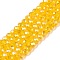 Electroplate Glass Beads Strands, AB Color Plated, Faceted, Rondelle, Dark Orange, 4x3mm, Hole: 0.4mm, about 110~115pcs/strand, 39~40cm