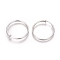 Electroplate Brass Retractable Clip-on Earrings, Non Piercing Spring Hoop Earrings, Cartilage Earring, Silver Color Plated, 30.5x1~2mm, Clip Pad: 5mm
