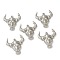 Non-Tarnish 304 Stainless Steel Pendants, Cattle Head, Stainless Steel Color, 28x25x4.5mm, Hole: 1.6mm