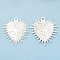 Brass Filigree Pendants, Cadmium Free & Lead Free, Heart Charm, 925 Sterling Silver Plated, 33.5x30.5x1mm, Hole: 2.2mm