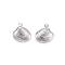 Non-Tarnish 201 Stainless Steel Charms, Shell, Stainless Steel Color, 14x13.5x3.5mm, Hole: 1.5mm