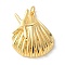 Brass Pendants, Cadmium Free & Nickel Free & Lead Free, Shell Shape, with Jump Ring, Real 18K Gold Plated, 25x21x6mm, Hole: 3.4mm