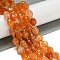 Natural Orange Botswana Agate Beads Strands, Faceted, Oval, with Seed Beads, 8~9x6~8mm, Hole: 1~1.2mm, about 17~19pcs/strand, 7.09~7.87 inch(18~20cm)