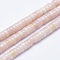 Natural Pink Opal Beads Strands, Flat Round, 6x3~3.5mm, Hole: 1mm, about 135pcs/strand, 15.7 inch(40cm)