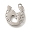 201 Stainless Steel Pendants, Horse with Women Charms, Stainless Steel Color, 13x11.5x1mm, Hole: 1.5mm