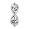 Rack Plating Brass Clear Cubic Zirconia Infinity Connector Charms, Long-Lasting Plated,Lead Free & Cadmium Free, Platinum, 26.5x8.5x4mm, Hole: 0.8mm