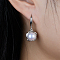 S925 Sterling Silver Dangle Earrings, with Imitation Pearl, Flower, Silver
