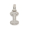 Brass Micro Pave Clear Cubic Zirconia Pendants, Cadmium Free & Nickel Free & Lead Free, Platinum, Letter I, 31x13x5mm, Hole: 3x6mm