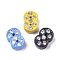 Alloy Rhinestone Slide Charms, Spray Painted, for Personalized Jewelry Bracelet, Mixed Color, Num.8, 11x7x4.5mm, Hole: 8x1.5mm
