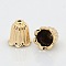 Nickel Free & Lead Free Light Gold Tone Alloy Bead Caps, Long-Lasting Plated, 7-Petal, Flower, 11x10mm, Hole: 2mm, Inner Diameter: 8mm
