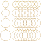 160Pcs 4 Style Brass Wine Glass Charm Rings, Hoop Earrings Findings, Golden, 20~35x0.8mm(20 Gauge), 40pcs/style