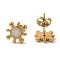 Ion Plating(IP) 304 Stainless Steel Flower Stud Earrings, wtih Enamel, Real 18K Gold Plated, 11mm