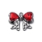 Rack Plating Alloy Rhinestone Pendants, Bowknot, Gunmetal, 18x22.5x5mm, Hole: 1.6mm