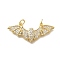 Brass Micro Pave Cubic Zirconia Pendants, with Jump Ring, Lead Free & Cadmium Free, Real 18K Gold Plated, Bat, 16x37.3x4.5mm, Hole: 3.3mm