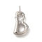 Rack Plating Brass Pendants, Cadmium Free & Lead Free, Letter A~Z Charms, Letter B, 24x12x4.5mm, Hole, 2mm