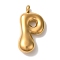 Ion Plating(IP) 304 Stainless Steel Pendants, Balloon Letter Charm, Golden, Letter P, 25.5x13x6mm, Hole: 2mm