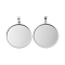 304 Stainless Steel Pendant Cabochon Settings, Flat Round Charms, Stainless Steel Color, Tray: 30mm, 35.5x31.5x2mm, Hole: 6x3.5mm