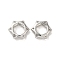 Brass Beads, Cadmium Free & Nickel Free & Lead Free, Hexagram, Platinum, 9.5x11x3mm