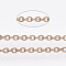 304 Stainless Steel Cable Chains, Soldered, with Spool, Flat Oval, Rose Gold, 3x2x0.5mm, about 65.61 Feet/roll(20m/roll)