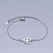 Tarnish Resistant 201 Stainless Steel Link Bracelets, with Lobster Claw Clasps, Clover, Stainless Steel Color, 6-3/4 inch(17.1~17.2cm)