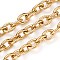 Ion Plating(IP) 304 Stainless Steel Cable Chains, Unwelded, with Spool, Real 18K Gold Plated, 8x6x1.5mm, about 32.8 Feet(10m)/roll