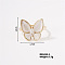 Butterfly Brass Micro Pave Cubic Zirconia Open Cuff Ring for Women, Simple Fashion Summer Personalized Colorful Ring
