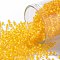TOHO Round Seed Beads, Japanese Seed Beads, (974) Inside Color Crystal/Sunflower Yellow Lined , 11/0, 2.2mm, Hole: 0.8mm, about 5555pcs/50g