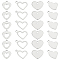 200Pcs 4 Style 201 Stainless Steel Pendants, Heart, Stainless Steel Color, 9.5~10x9~13x0.8~0.9mm, Hole: 1.2~1.6mm, 50pcs/style
