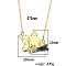 Stainless Steel Geometric Artistic Hollow Animal Pendant Necklaces, Clavicle Chain Necklaces for Women, Golden, Fish, 17.72 inch(45cm)