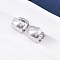 Brass Hoop Earrings, Rack Plating, Long-Lasting Plated, Lead Free & Cadmium Free, Platinum, 9x8mm