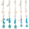 4 Sets 2 Style Glass Pendant Decorations, with Zinc Alloy Lobster Claw Clasps, Teardrop, 62~68mm, 2 sets/style