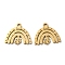 Ion Plating(IP) 304 Stainless Steel Charms, Manual Polishing, Rain & Leaf, Golden, 12.5x14x1mm, Hole: 1.6mm