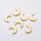 201 Stainless Steel Pendants, Moon, Real 18K Gold Plated, 16x11x0.9mm, Hole: 1.5mm