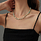 Natural Flower Amazonite Faceted Round Beaded Necklaces for Women, Golden