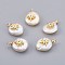 Natural Cultured Freshwater Pearl Pendants, with Cubic Zirconia and Brass Findings, Long-Lasting Plated, Star, Real 18K Gold Plated, 14~21x9~16x5~9mm, Hole: 1.5mm