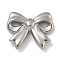 Anti-Tarnish 304 Stainless Steel Connector Charms, Bowknot Links, Stainless Steel Color, 13x15.5x2.5mm, Hole: 1.2x2.5mm