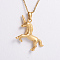 Unicorn Animal Stainless Steel Pendant Necklaces, Golden