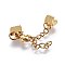 304 Stainless Steel Chain Extender, with Lobster Claw Clasps and Ribbon Ends, Golden, 23mm, Clasp: 8.9x6.2x3mm, Cord End: 6.1x6.6mm, Chain Extenders: 30mm