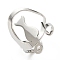 Non-Tarnish 304 Stainless Steel Open Cuff Ring, Moon with Cat, Stainless Steel Color, Inner Diameter: 17mm