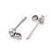 304 Stainless Steel Ear Stud Components, with Loop, Ball, Stainless Steel Color, 17x6mm, Hole: 1.8mm, Pin: 0.7mm