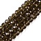 Glass Beads Strands, Faceted, Rondelle, Tan, 6x5mm, Hole: 1mm, about 80~85pcs/strand, 38~40cm