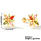 Chic Flower Cartilage Earrings, with Shiny Rhinestone for Fashionable Women, Golden, Colorful, 11x11mm