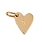 304 Stainless Steel Charms, with Jump Rings, Heart with Letter Charms, Golden, Letter P, 10x8.5x1.5mm, Hole: 4x2.5mm