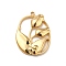 Ion Plating(IP) 304 Stainless Steel Pendants, Oval with Flower, Real 18K Gold Plated, 23.5x17x3mm, Hole: 1.5mm