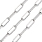 304 Stainless Steel Paperclip Chains, Soldered, Stainless Steel Color, 14x4x1mm