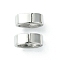 Non-Tarnish 201 Stainless Steel Slide Charms/Slider Beads, For Leather Cord Bracelets Making, Oval, Stainless Steel Color, 3.1x8x5.8mm, Hole: 6x3.5mm