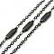 304 Stainless Steel Rectangle Link Chains, with Spool, Soldered, Electrophoresis Black, 14x4x1.5mm, 2.5x2x0.3mm, about 32.81 Feet(10m)/Roll