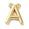 Rack Plating Brass Pendants, Long-Lasting Plated, Lead Free & Cadmium Free, Letter Charms, Real 18K Gold Plated, Letter A, 11x9x2mm, Hole: 1mm