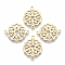201 Stainless Steel Links connectors, Laser Cut, Flower, Golden, 19x15x1mm, Hole: 1.2mm